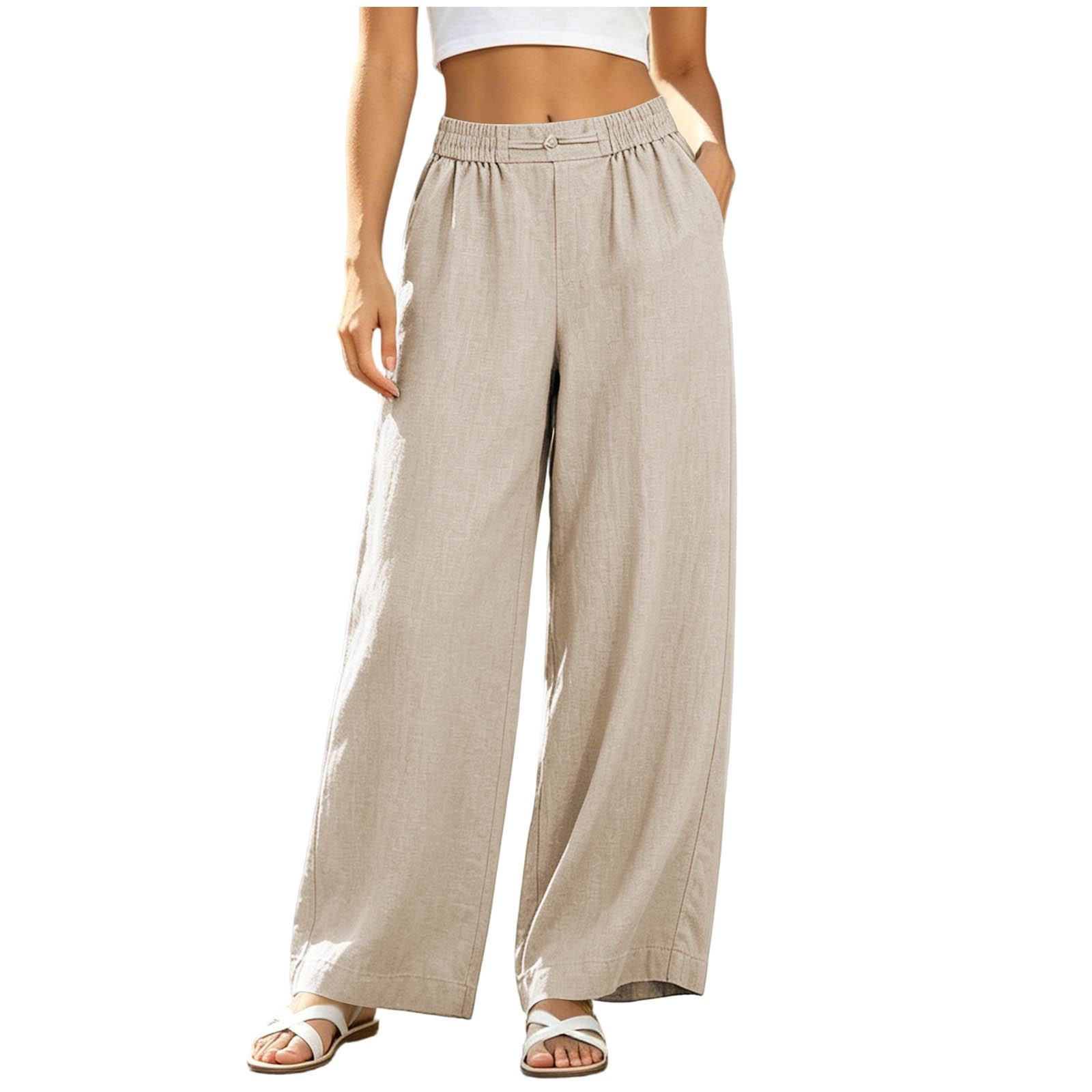 Women Casual Wide Leg Pants Thin - Image 5