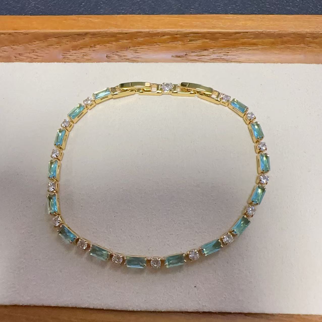 light blue bracelet female niche color matching couple jewelry - Image 4