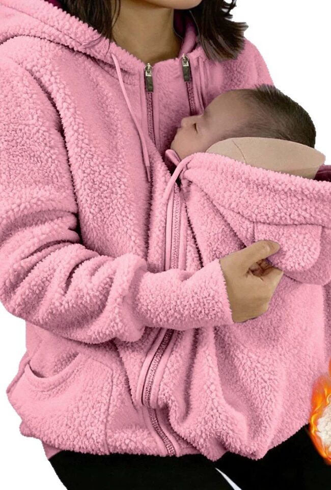 The Marlene Thickened Fleece Lined Zip Up Hooded Sweatshirt Fake Two Piece Design Detail – La Rose Couture Tops & Blouses