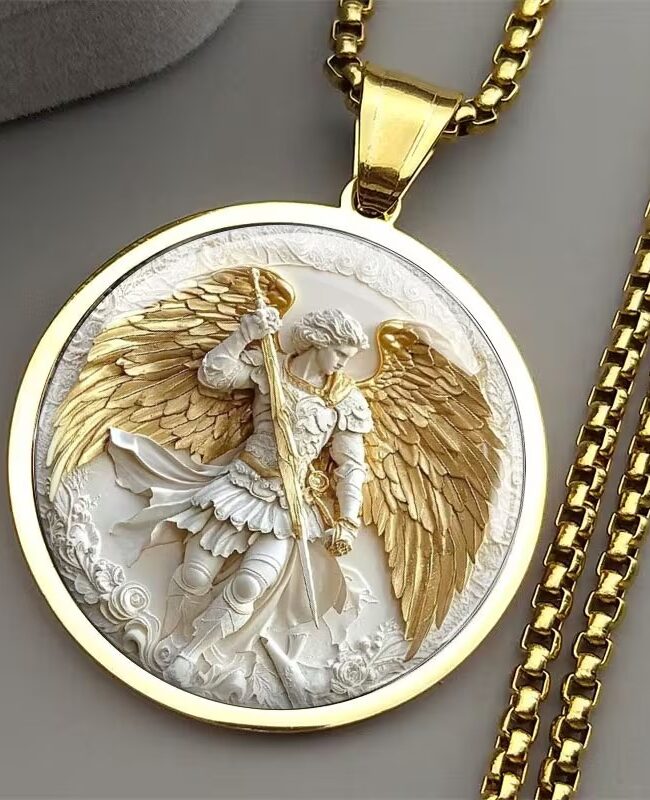 The Cecile Saint Raphael Archangel Stainless Steel Necklace – La Rose Couture Jewellery & Accessories