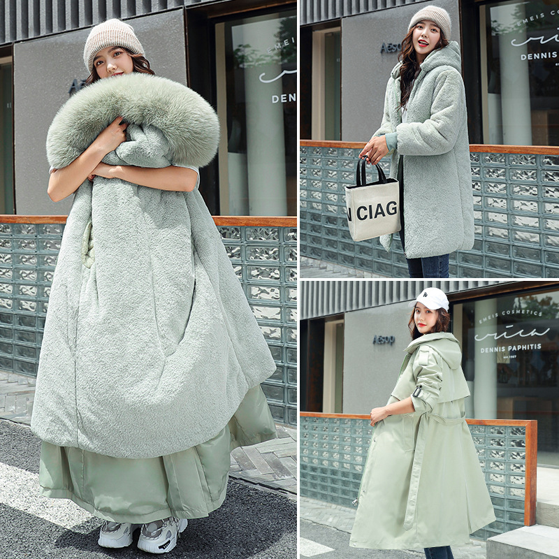Women's long, new winter fashion over-the-knee cotton coat - Image 4