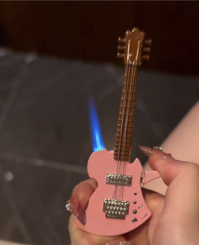 The Chloe Creative Guitar Shaped Windproof Lighter Detail – La Rose Couture Jewellery & Accessories