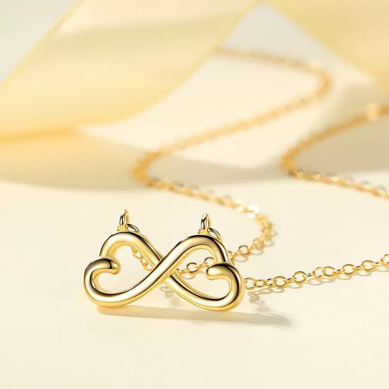 Heart Bowknot Pendant Cross Chain Necklace - Image 5