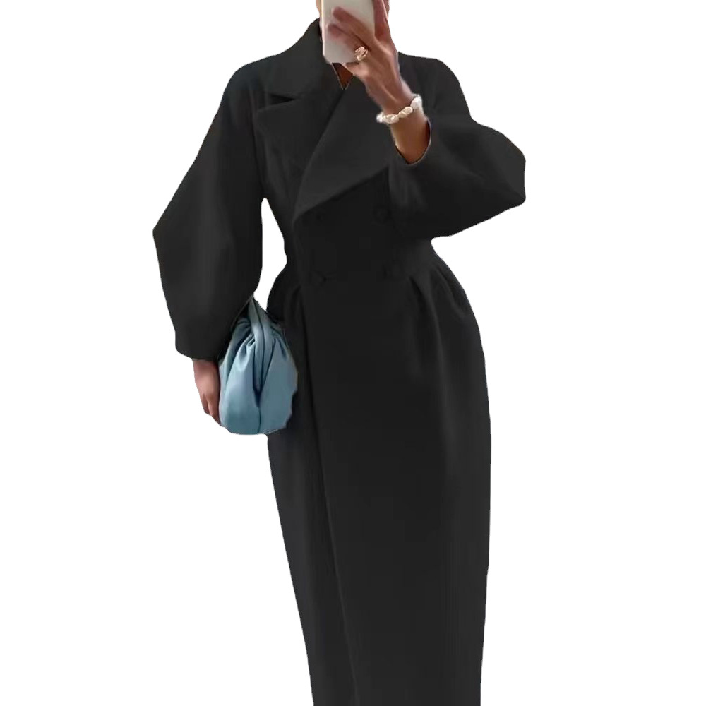 Retro Lantern Sleeve Tweed Coat - Image 3