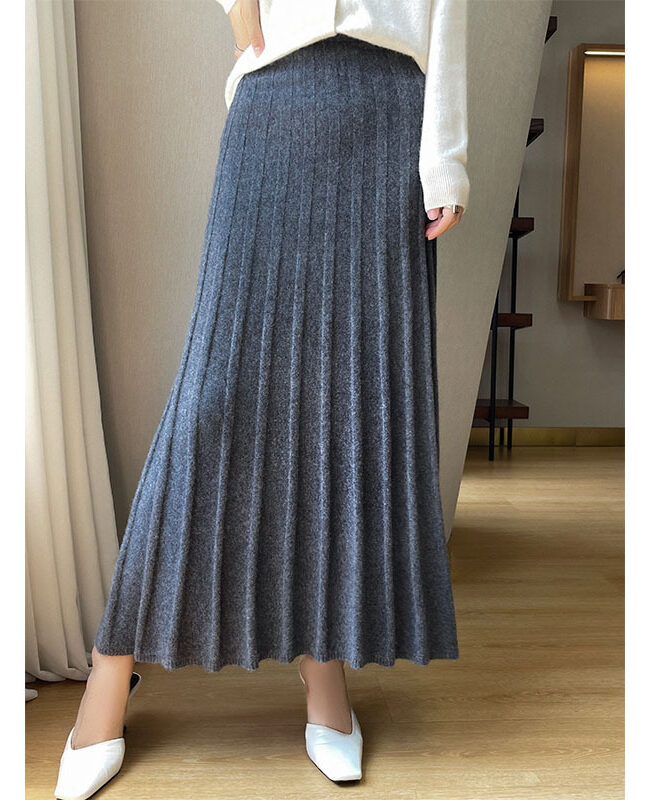 The Cecile Pure Wool Pleated Midi Skirt – La Rose Couture Trousers & Skirts