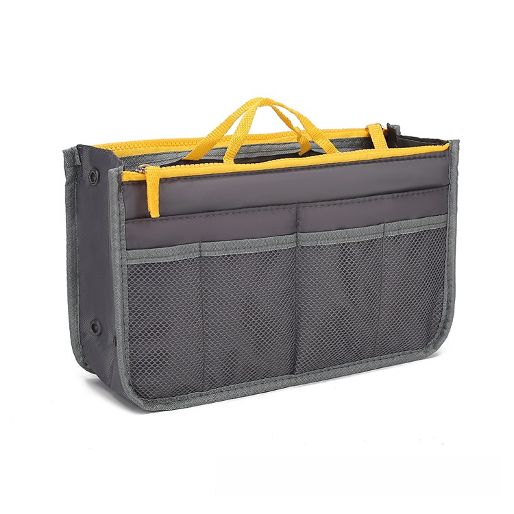 Double zipper cotton bag with inner storage compartment - Image 2