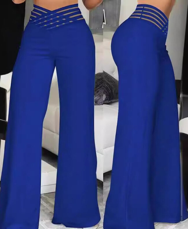 The Fleur High Waist Wide Leg Pants Detail – La Rose Couture Trousers & Skirts