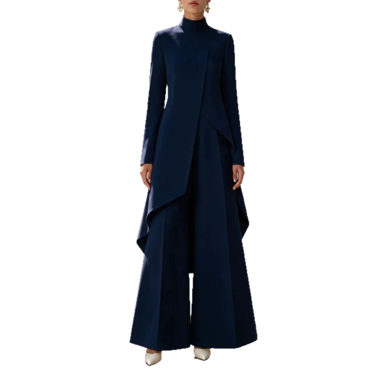 Womens Layered Wide-Leg Pants Set - Image 3