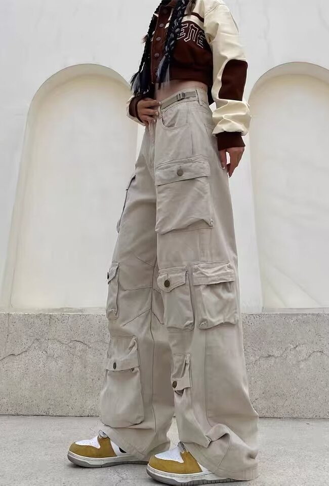 The Pauline Tall American Style Street Wide Leg Cow Pants High Straight – La Rose Couture Trousers & Skirts