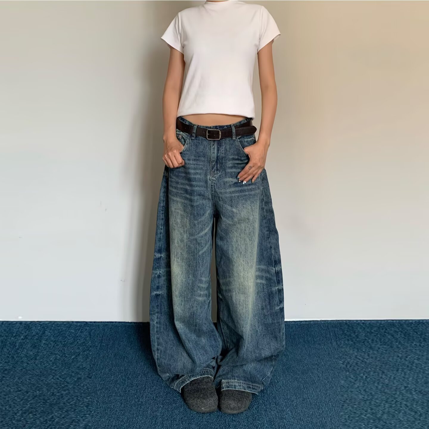 Retro Wide Leg Banana Pants