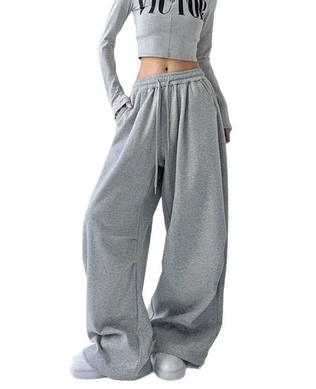 The Delphine Straight Loose Fleece Lined Drawstring Casual Pants Detail – La Rose Couture Trousers & Skirts