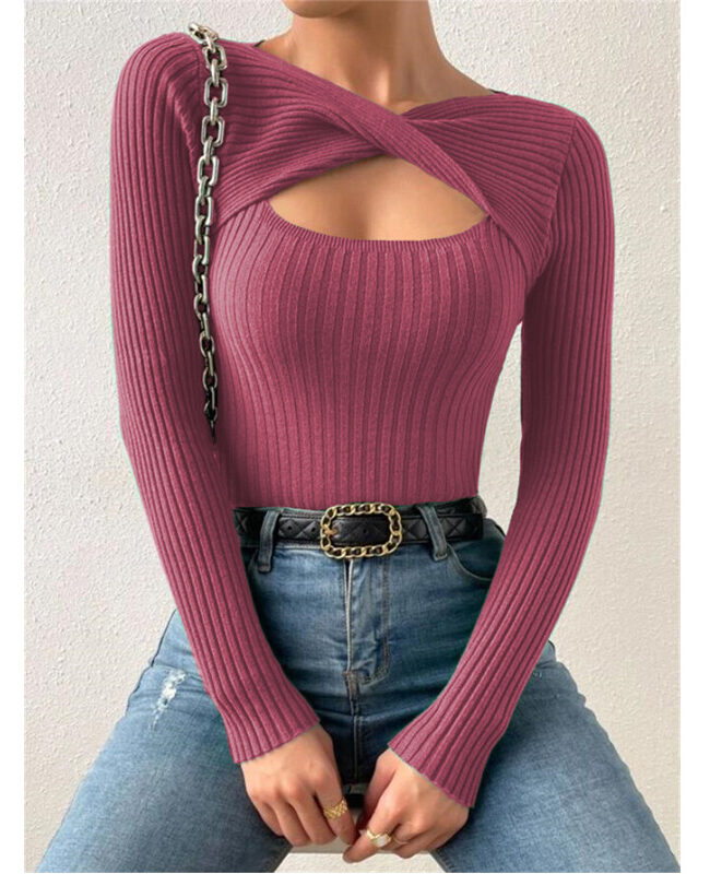 The Delphine Hollow Pullover Knitted Sweater Top Detail – La Rose Couture Tops & Blouses