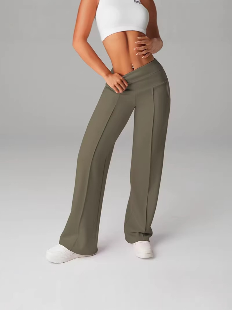 Slim-Fit Sports Straight Leg Pants with Pockets