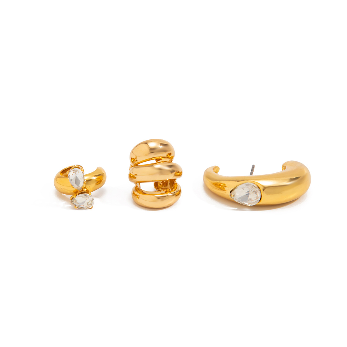Metal polished waterdrop earrings for women - Image 2