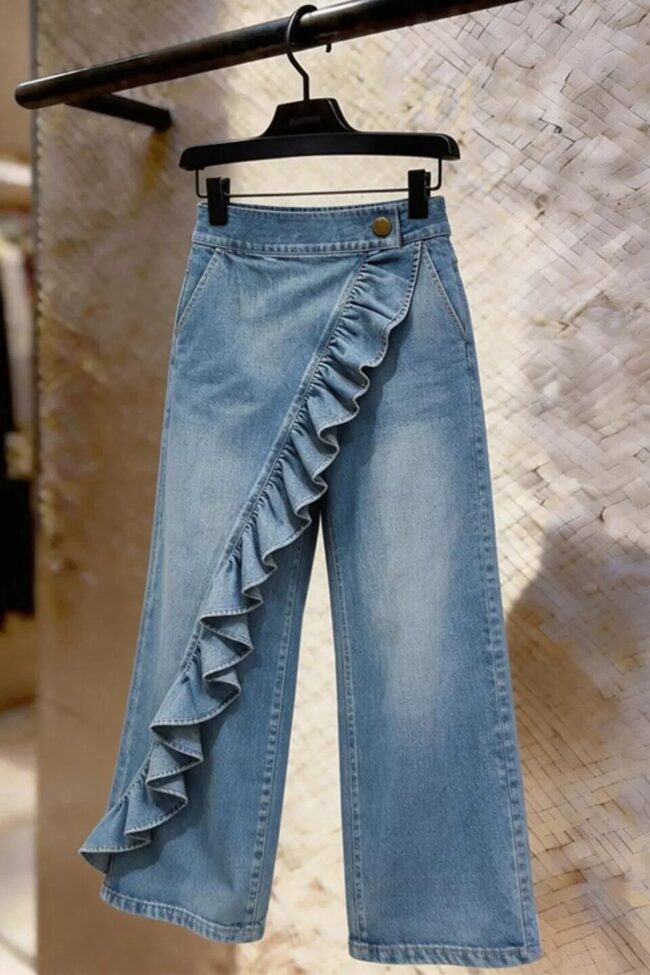 The Carine Vintage High Waist Straight Leg Jeans Detail – La Rose Couture Trousers & Skirts