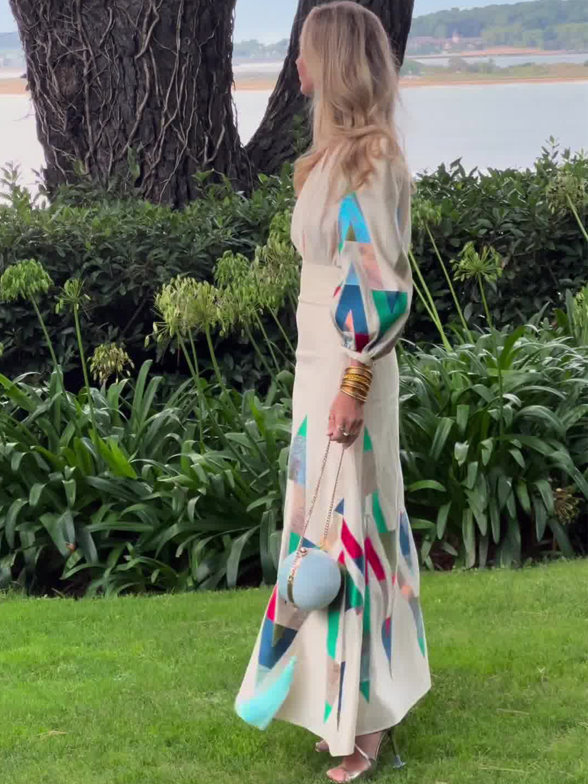 Printed Pleated Dress Women - Image 3