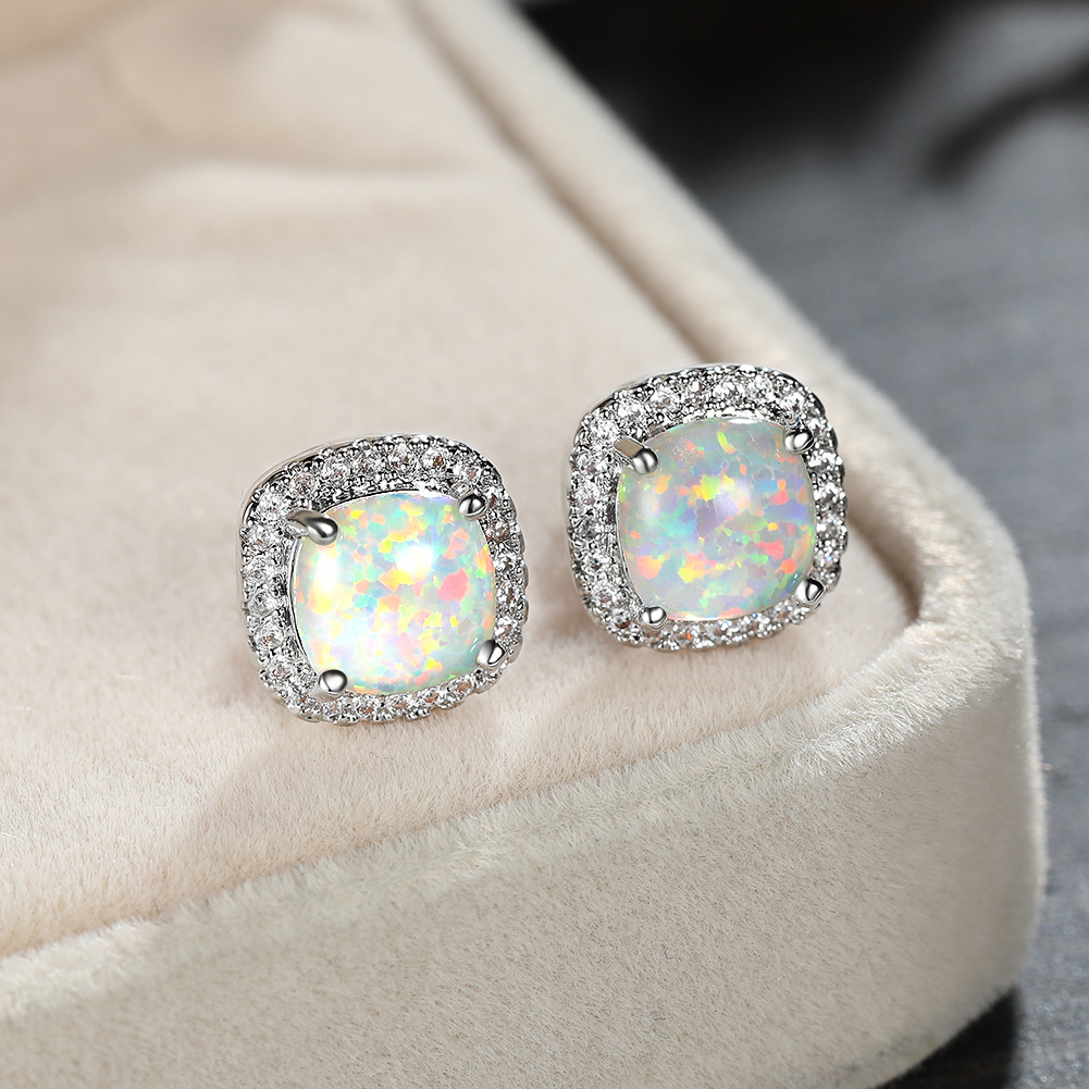 Fashion Geometric Square Spiral Earrings - Image 3