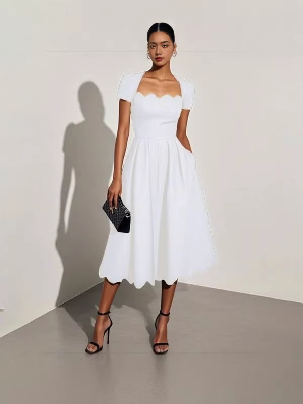 Womens Square Neck Digital Print Dress - Image 2
