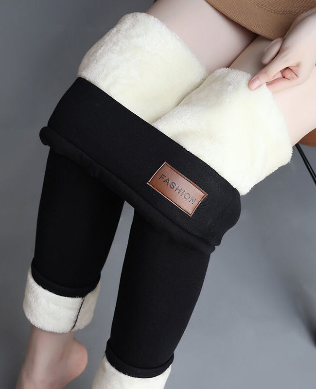 The Astrid Fleece Lined Leather Label Leggings Detail – La Rose Couture Trousers & Skirts
