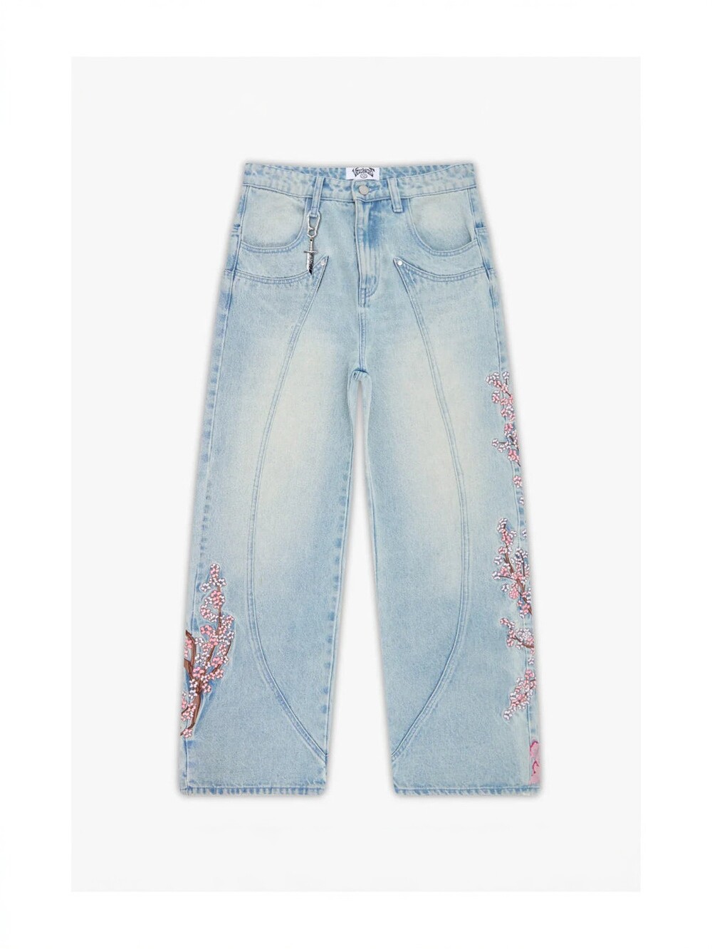 Embroidered Cotton Wide-Leg Trousers - Image 3