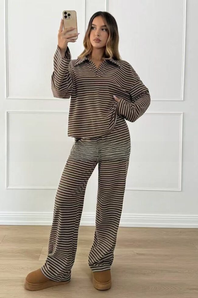 The Elodie Striped Wide Leg Pants – La Rose Couture Trousers & Skirts