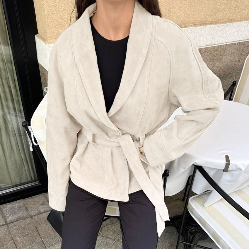 Retro Suede Long Sleeve Jacket - Image 2