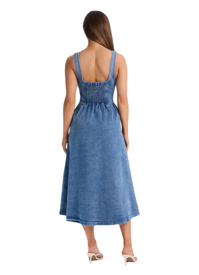 The Cyrielle Strapless Flared Denim Dress Detail – La Rose Couture Dresses & Gowns