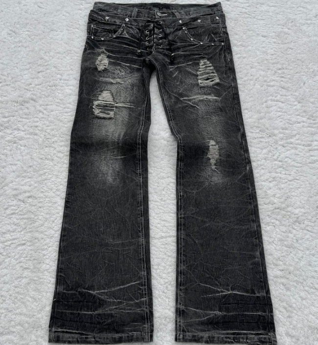 The Elodie Embroidered Bootcut Low Waist Jeans – La Rose Couture Trousers & Skirts