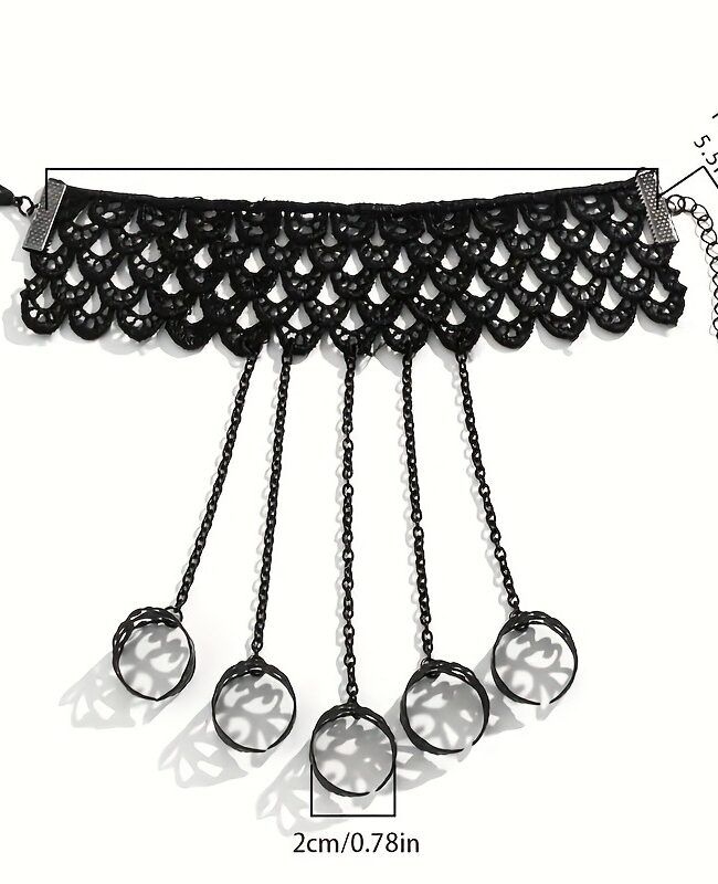 The Diane Gothic Ghost Finger Bracelet Punk Cone Shaped Nail Chain Ring Black Detail – La Rose Couture Jewellery & Accessories