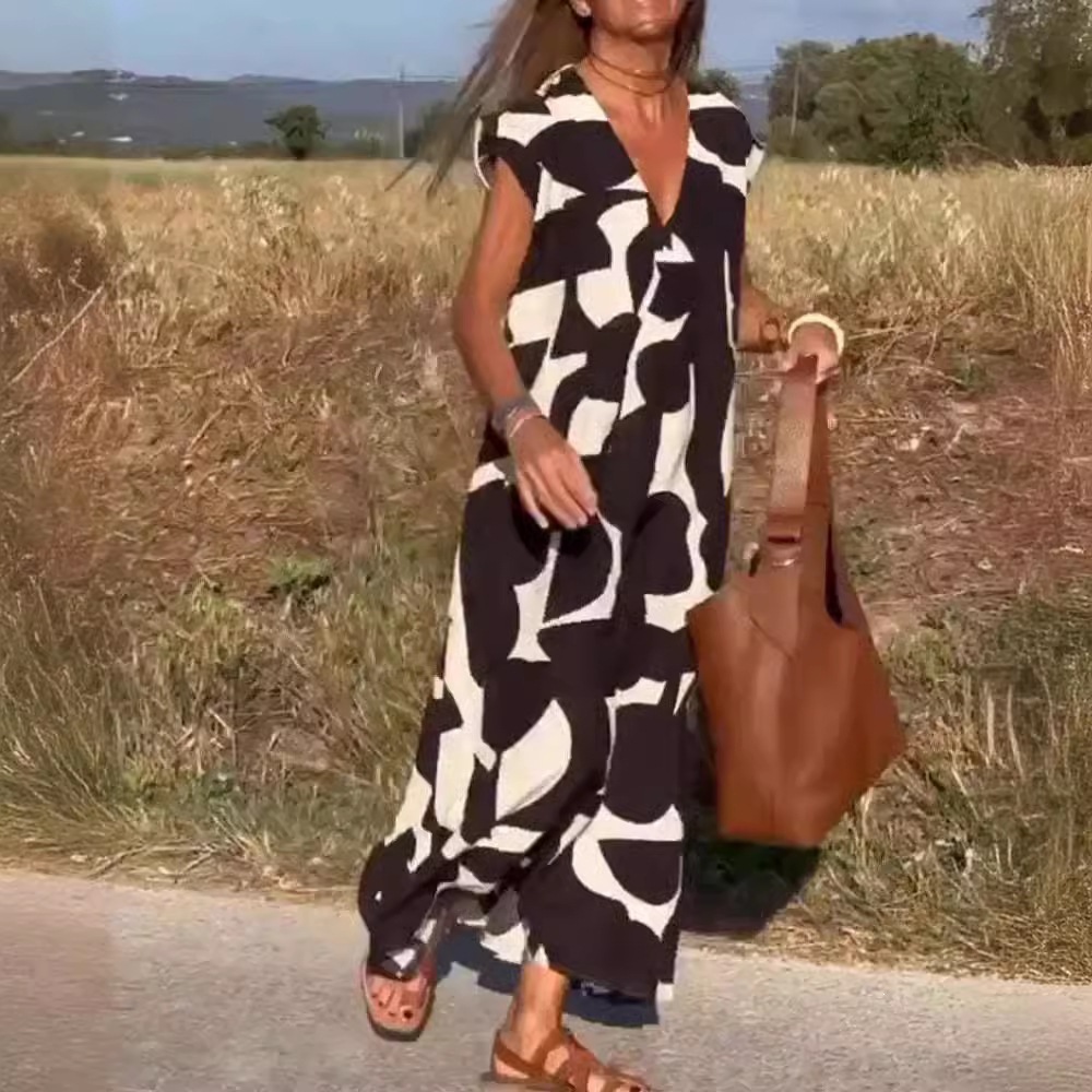 Fashion V-neck long dress for women - Image 3