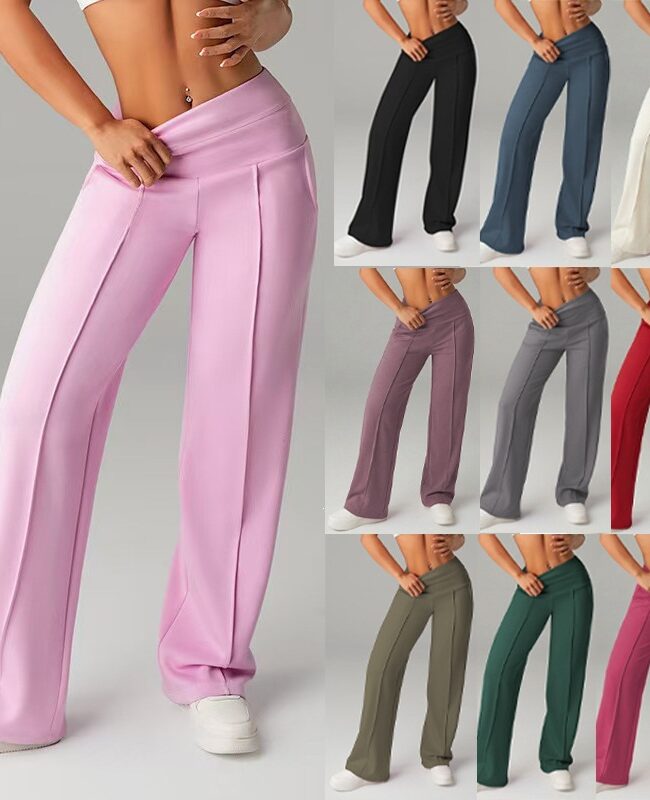 The Virginie High Waisted Wide Leg Sports Trousers – La Rose Couture Trousers & Skirts