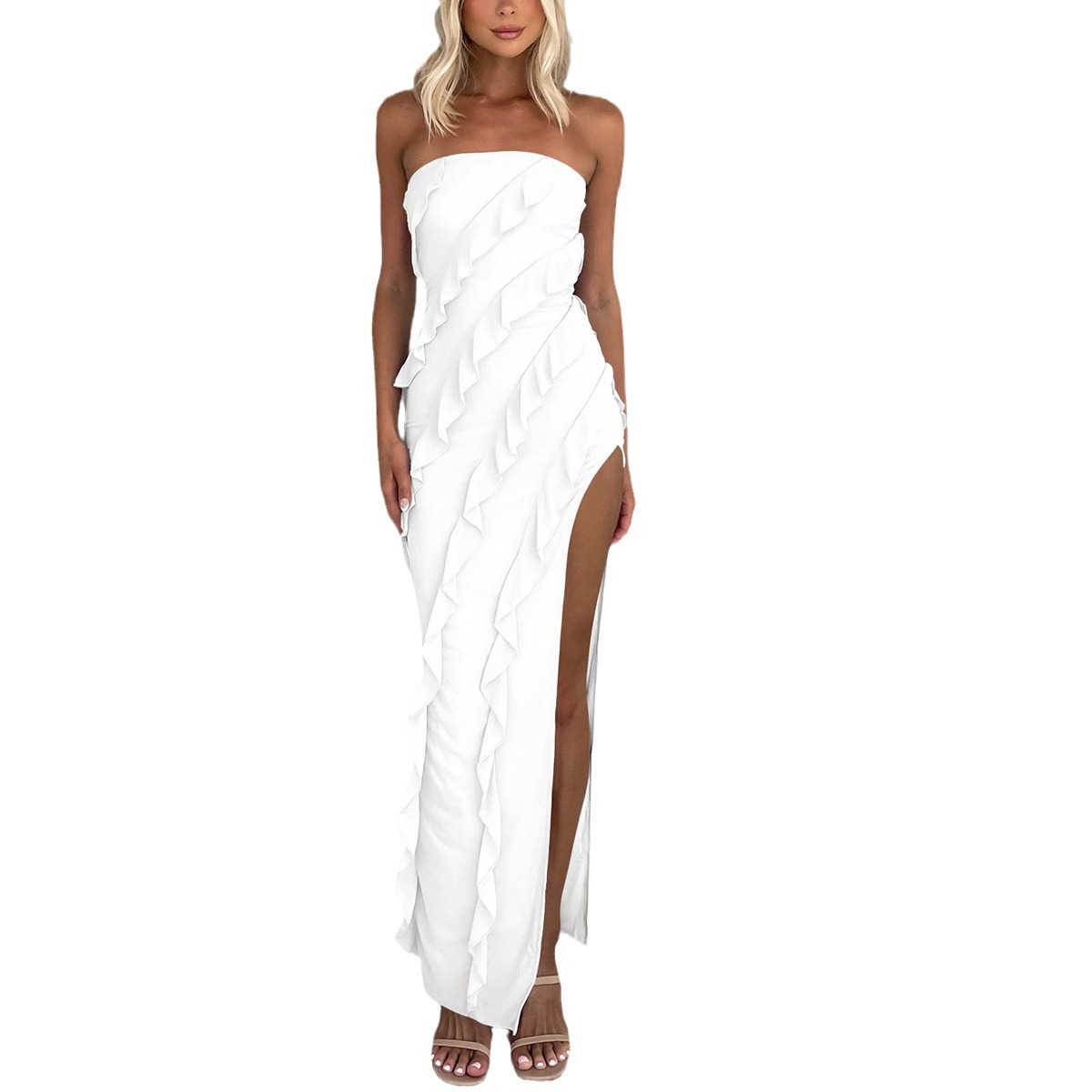 Tube Top Side Slit Dress - Image 3