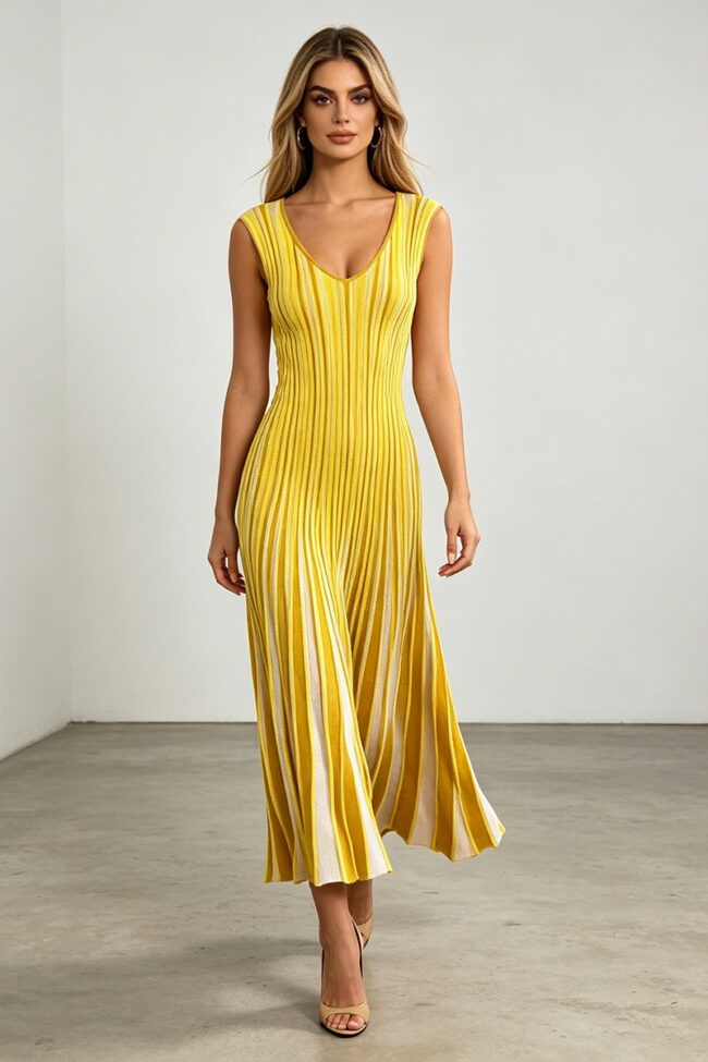 The Prudence Elegant Mature Style Commuter Long Dress Detail – La Rose Couture Dresses & Gowns