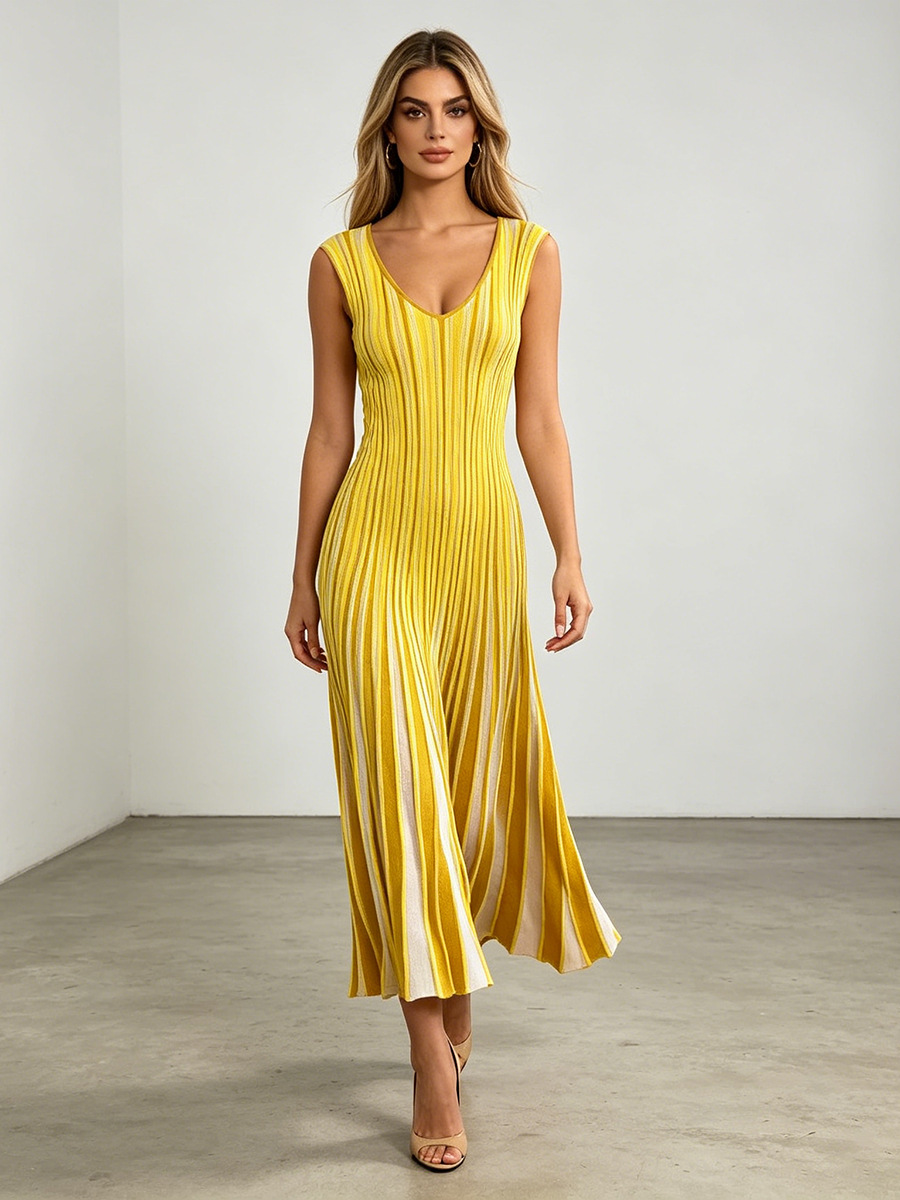 Elegant Mature Style Commuter Long Dress - Image 4
