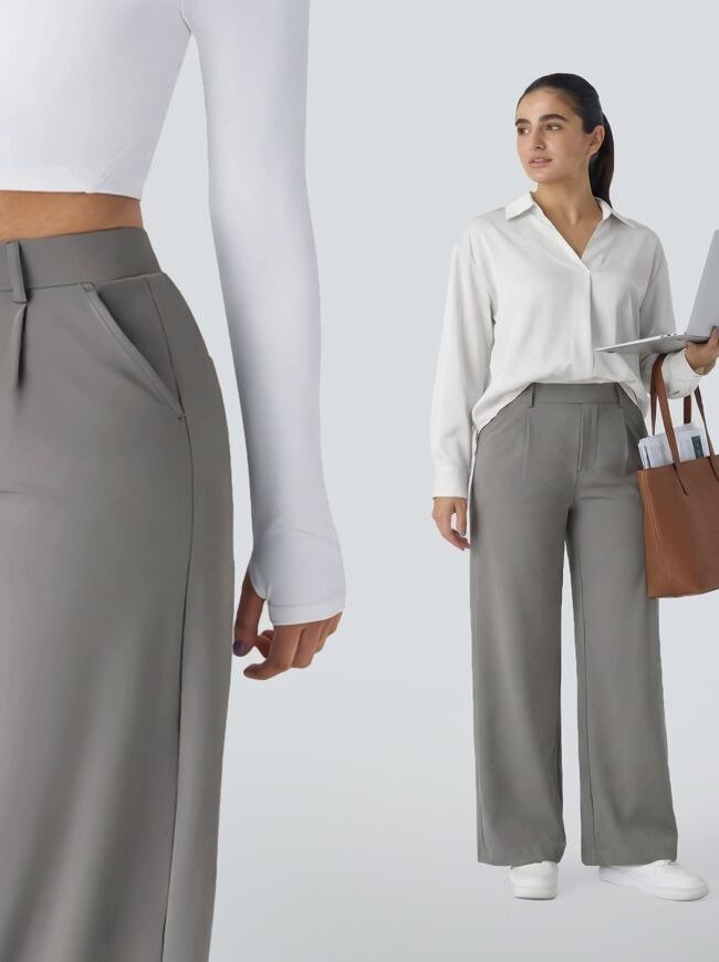 The Rosalie High Waist Suit Pants Stretch Breathable Comfortable Casual – La Rose Couture Trousers & Skirts