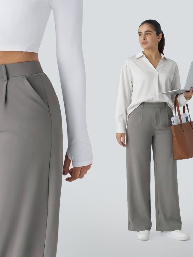 High waist suit pants stretch pants breathable comfortable casual pants women