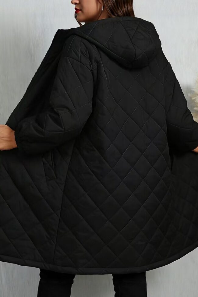 The Delphine Plaid Hooded Fleece Dress Detail – La Rose Couture Coats & Jackets