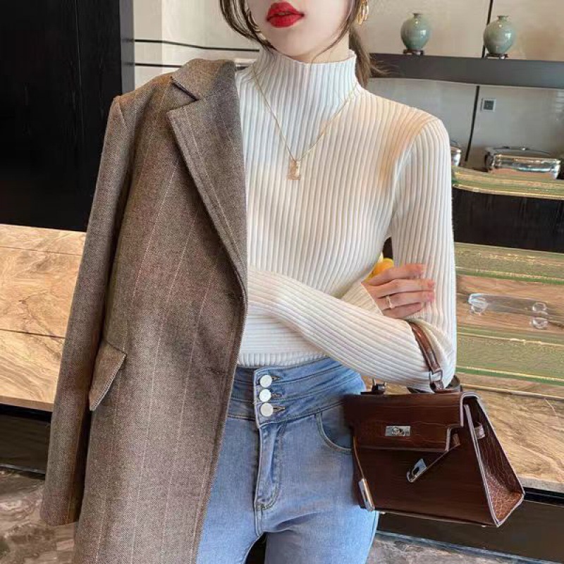 Half-neck sweater for women, slim-fit knitted fabric - Image 3