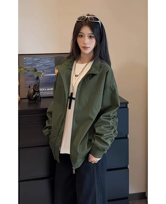 The Elodie Unisex Autumn Three Proof Loose Fit Outdoor Jacket Detail – La Rose Couture Coats & Jackets