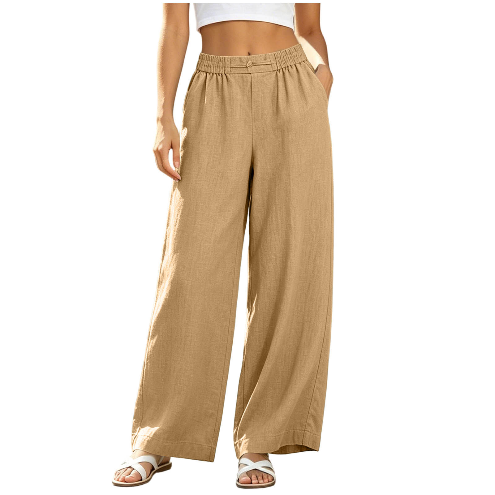 Women Casual Wide Leg Pants Thin - Image 4