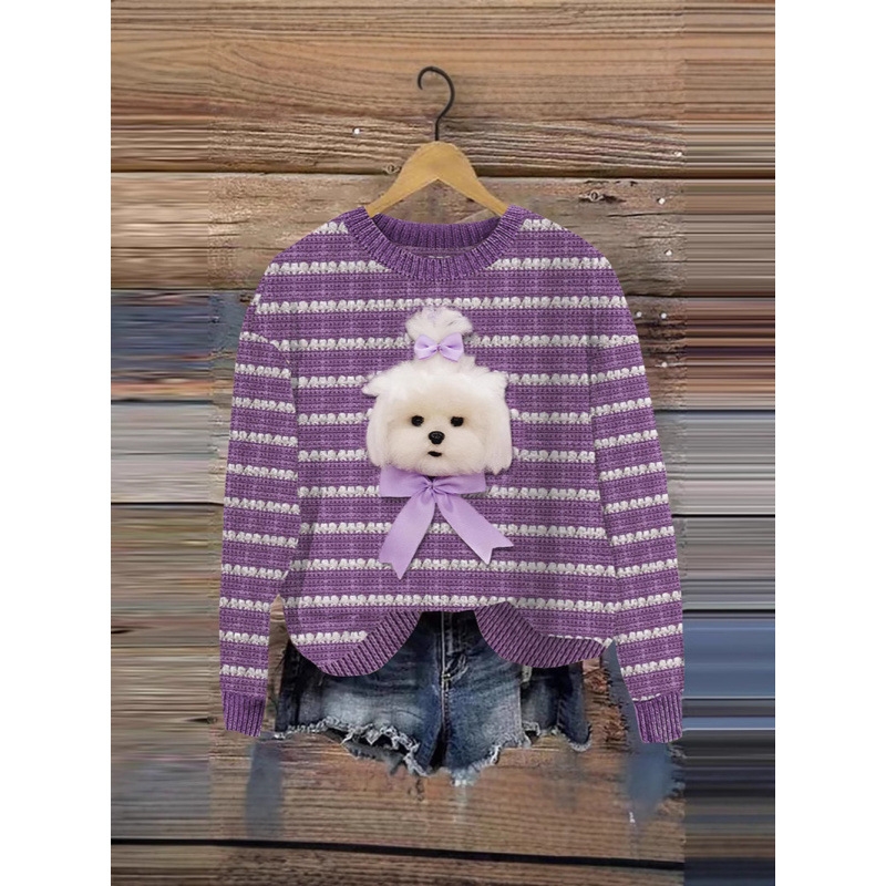 Women's 3D Printed Long Sleeve Sweatshirt Halloween Squirrel Novelty Top - Image 5