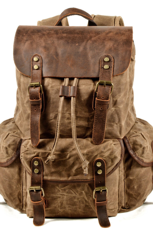 The Fabienne Casual European and American Student Vintage Oil Wax Canvas Backpack – La Rose Couture Handbags & Clutches