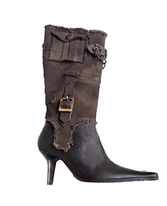 The Violette Vintage Buckle Boots Detail – La Rose Couture Shoes & Footwear