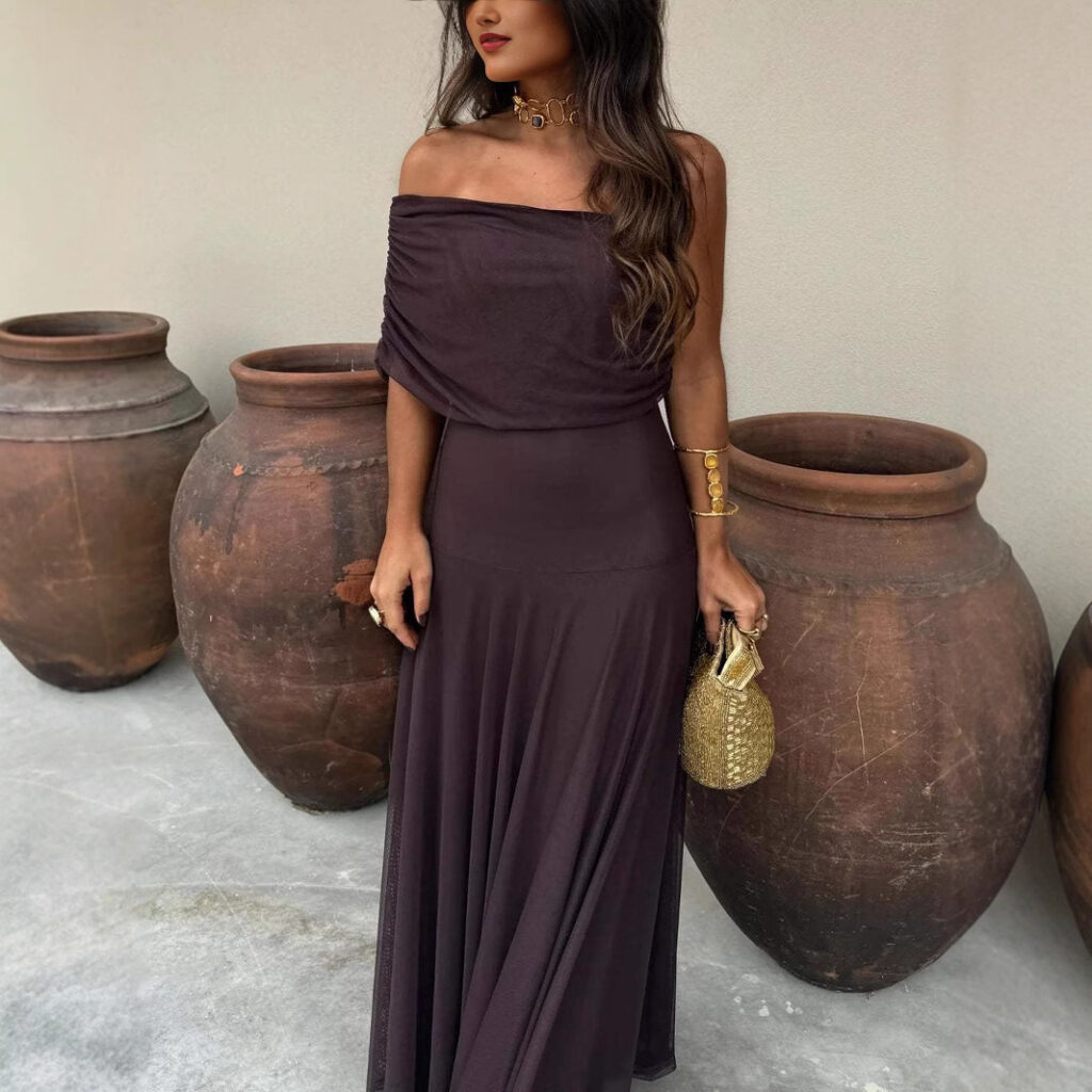 The Justine Mesh Panel Slim Fit Dress – La Rose Couture Dresses & Gowns