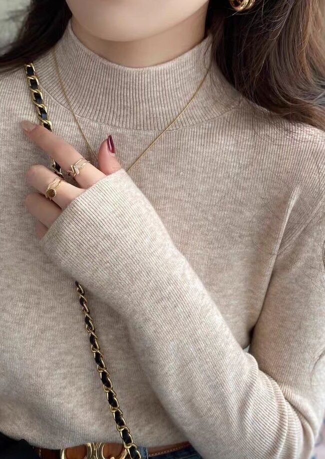 The Lucile Half Turtleneck Slim Fit Sweater – La Rose Couture Coats & Jackets