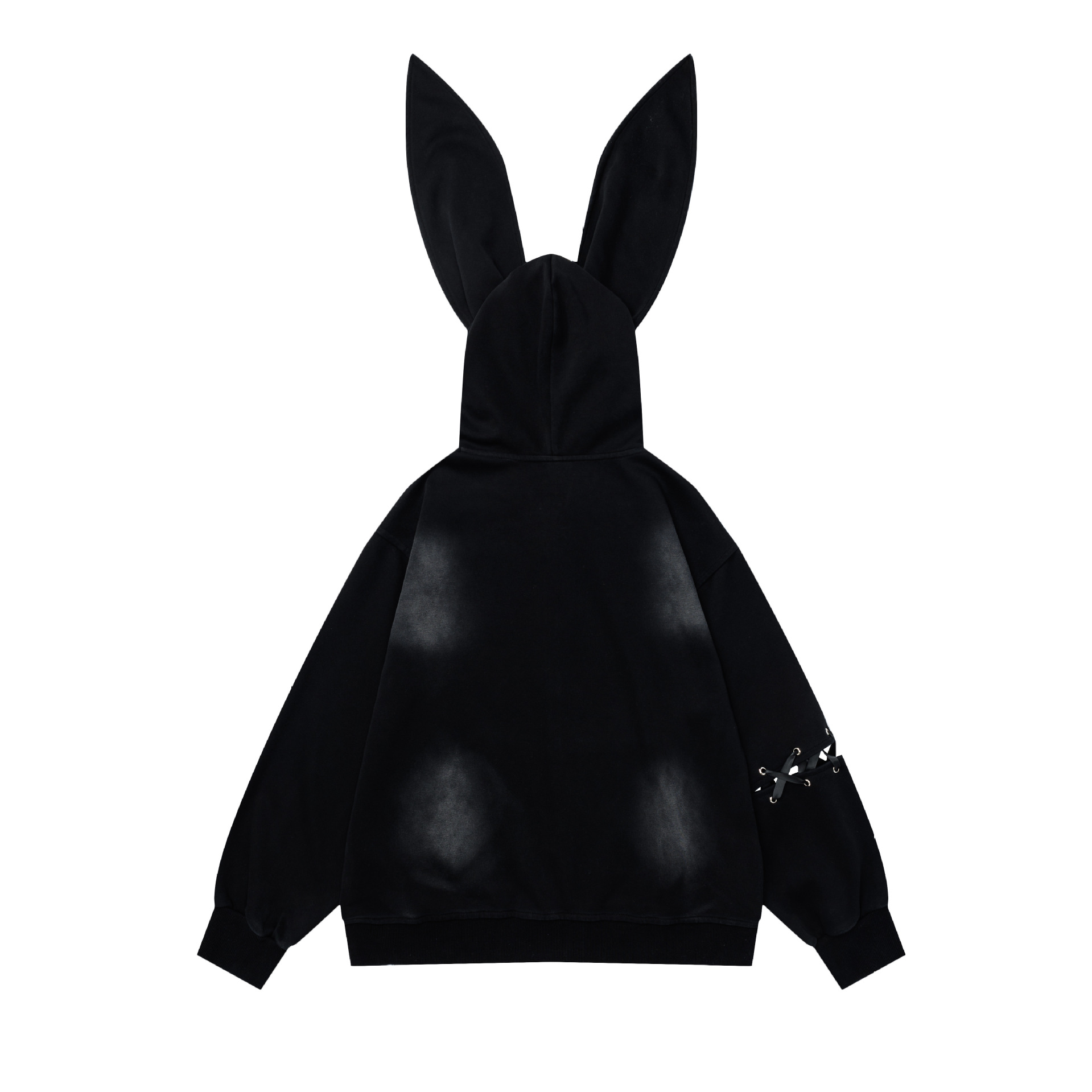 Women Y2K Pin Graffiti Rabbit Ears Hooded Sweatshirt Autumn Streetwear - Image 4