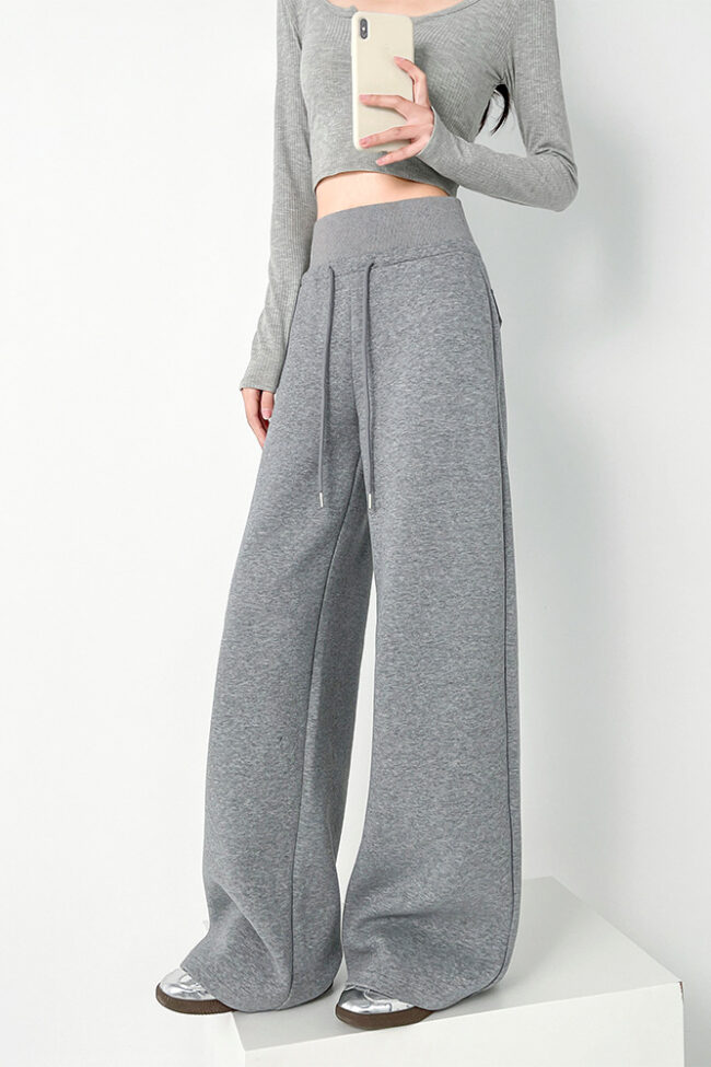 The Estelle High Waisted Loose Fit Wide Leg Casual Pants with Ant Waistband Detail – La Rose Couture Trousers & Skirts