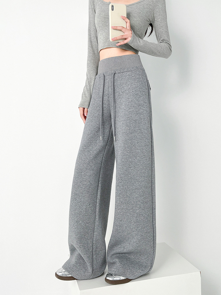 Women's High-Waisted Loose Fit Wide-Leg Casual Pants with Ant Waistband - Image 3