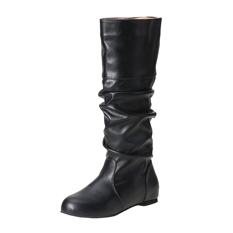 Womens Over the Knee Flat Boots Plus Size Inner Heightening Boots - Image 4
