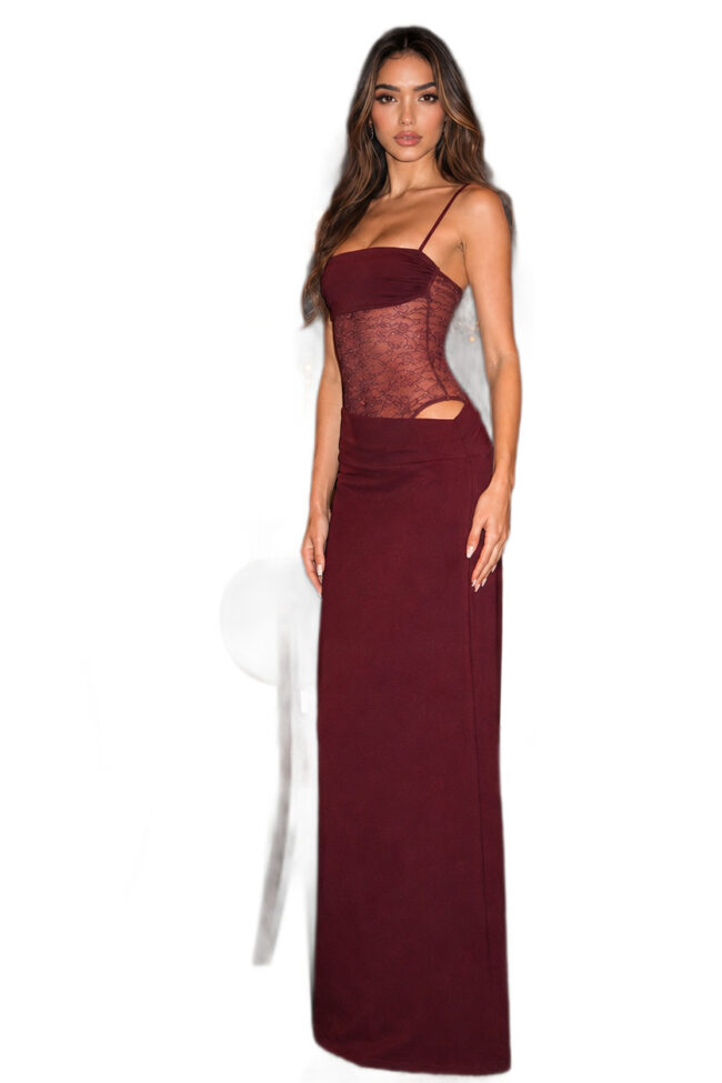 Off Shoulder Lace Slim Fit Slit Long Dress Detail – La Rose Couture Dresses & Gowns